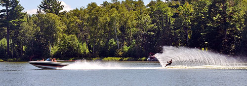 Water skiing on Madeline Lake